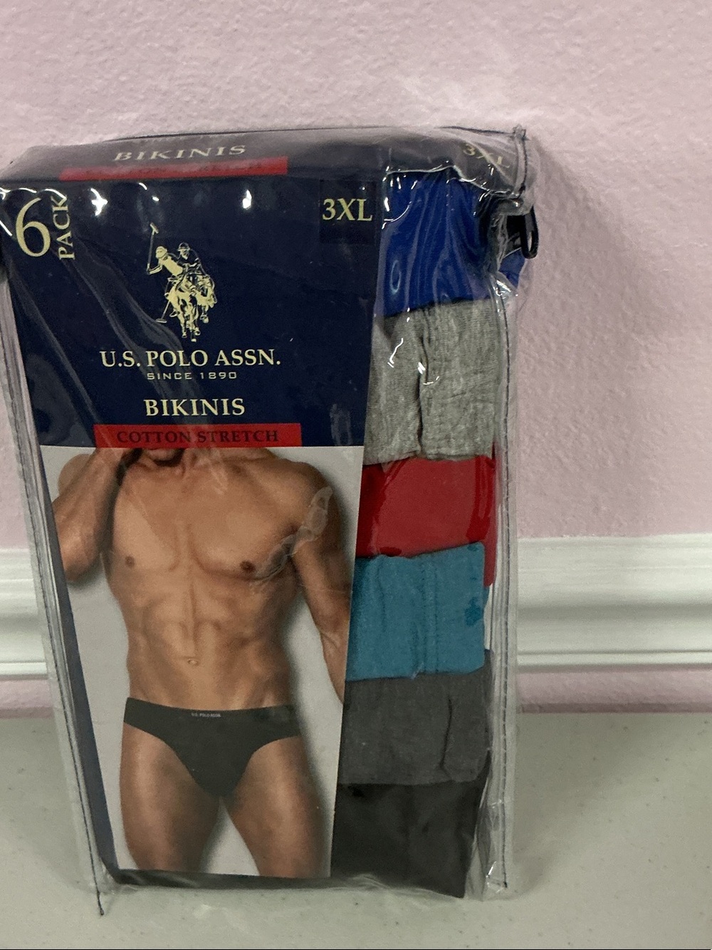 U.S. Polo Assn. Men's Bikini Briefs Pack Blue, Red Gray, Teal, Dark Gray nwb 3Xl